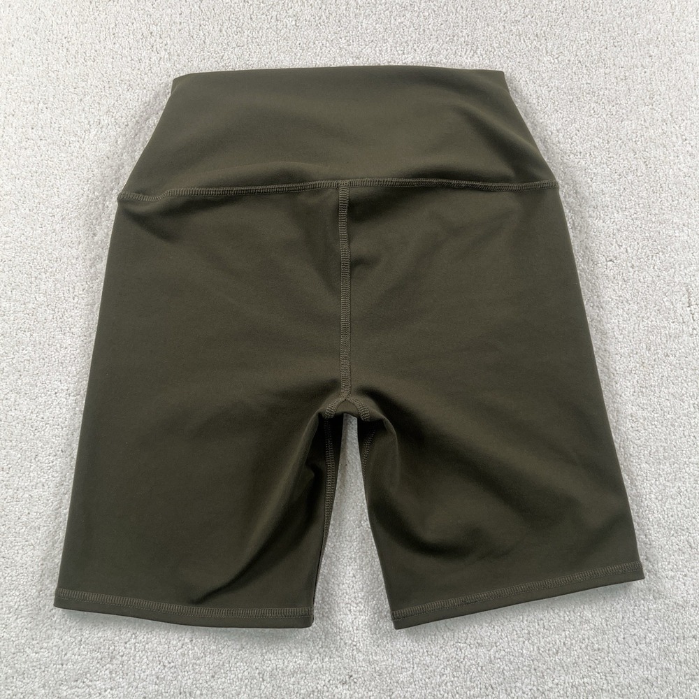 ALO Yoga High Waist Shorts Womens XS Olive Green Active Gym Workout - Picture 2 of 9